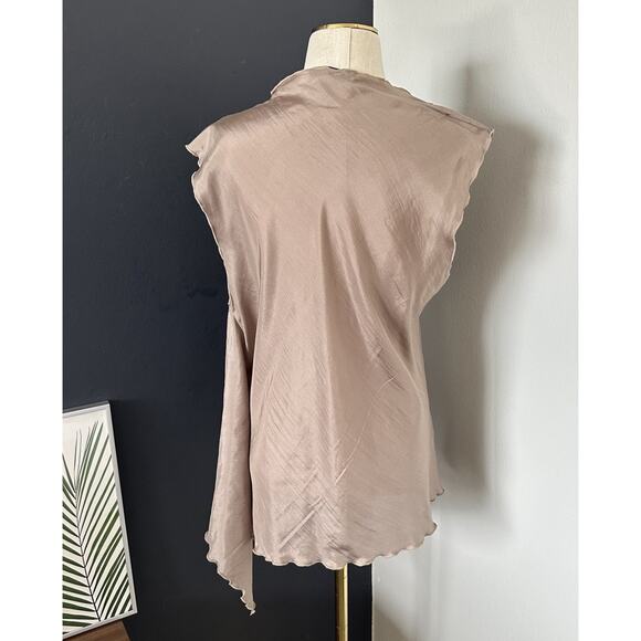 REDWOOD COURT Asymmetrical 100% Silk Sleeveless Top Blouse Abstract Artistic - Picture 11 of 11